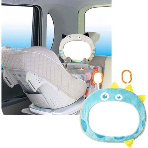 Durable Baby In-sight Car Mirror Soft Cartoon Pattern Baby Play Crash Tested Entertaining Fun Gifts for Toddler Boy Girl