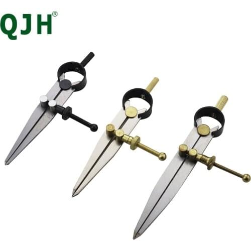 QJH Professional Durable Adjustable Spacing Compass Leather Tools Gauge DIY Sewing Leather Craft Making Edge Line Compasses Tool