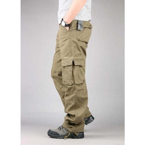 Plus Size 30-40 New Brand Mens Military Loose Cargo Pants Man CASUAL PANTS More Pockets Trousers Outdoors Overalls Big Size