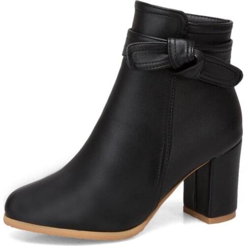 Spring Autumn High Heels Women Ankle Boots Woman Short Boots High Heel Shoes Plus Size 33 - 40 41 42 43 44 45 46 47 48 49 50