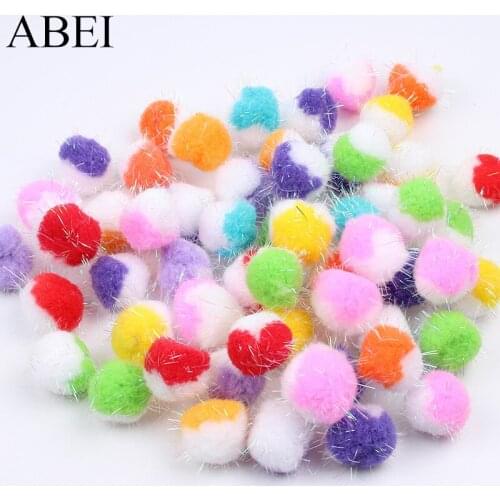 30mm 100pcs Mix Colors Wedding Party Decoration Pom Poms Glitter Tinsel Pompom Balls DIY Sewing Accessories Handmade Craft