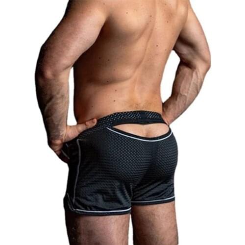 2021 New Summer Men Stylish Simplicity Sexy Mesh Fabric Shorts Male Sport Casual Clothing Fitness Shorts Beach Boxer Shorts