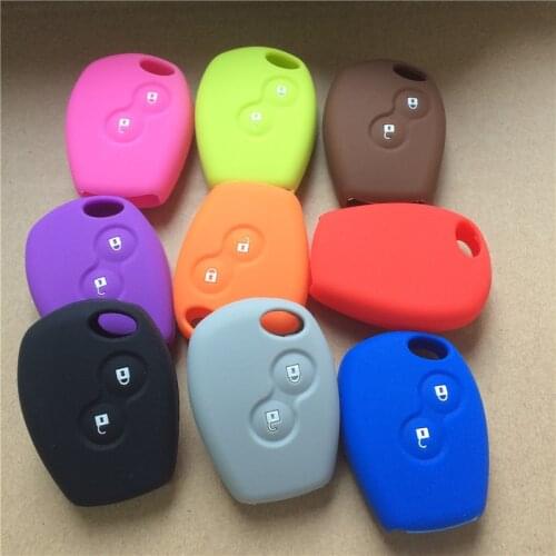 Silicone car key case for Renault 2 button Clio Scenic Megane Duster Sandero Captur Twingo Modus remote control cover