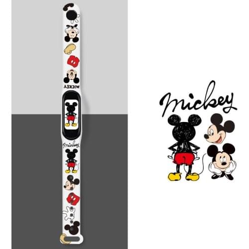 Disney Cute Mickey Strap for Xiaomi Mi Band 5 4 3 NFC Silicone Wristband Bracelet Replacement for Xiaomi Band 4 Wrist TPU Strap