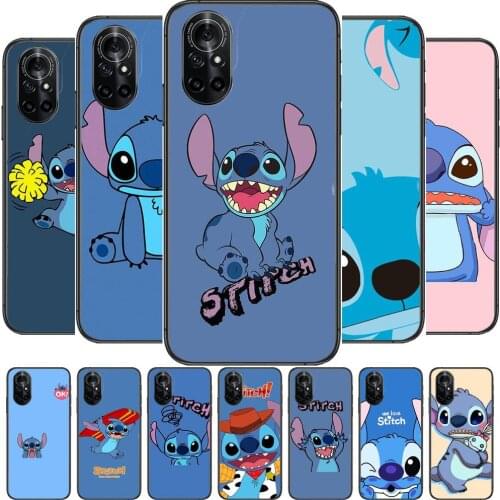 Stitch Clear Phone Case For Huawei Honor 20 10 9 8A 7 5T X Pro Lite 5G Black Etui Coque Hoesjes Comic Fash design