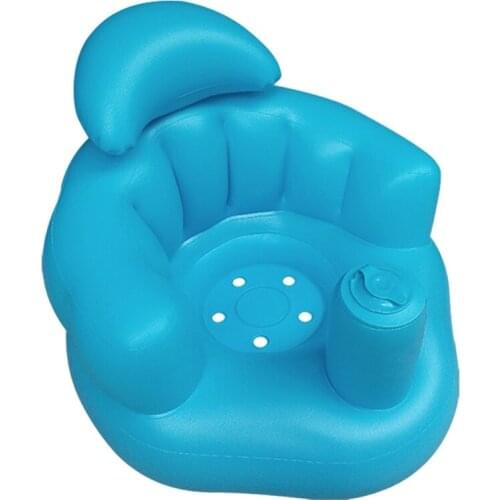 Baby Learning Seat Bathing Lounging Portable Inflatable Bath Chair PVC Sofa Shower Stool for Playing Eating
