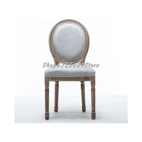European style dining chair retro log chair American solid wood old armrest makeup chair back chair KTV wedding photo studio cha