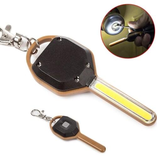 LED Flashlight Light Mini Key Shape Keychain Lamp Torch Emergency Camping Light