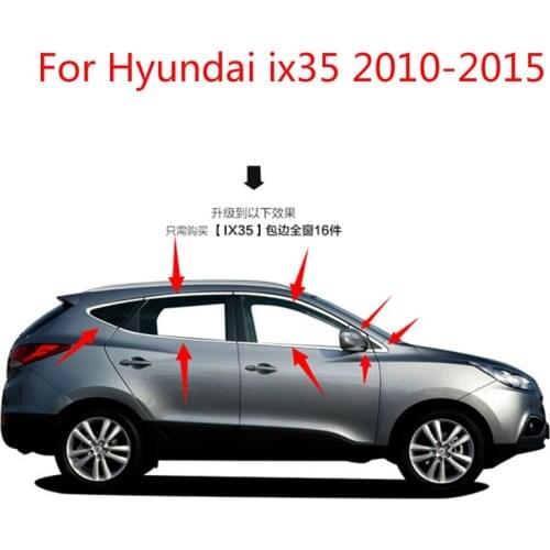 High quality stainless steel Car window trim strip(16pcs) For Hyundai ix35 2010-2015 Car-styling Car-covers
