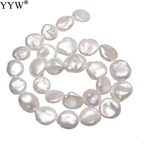 YYW High Quality Cultured Potato Freshwater Pearl Beads natural white 13-16mm Approx 0.8mm Sold Per Approx 15 Inch Strand