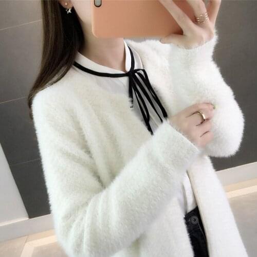 Long Cardigan Female 2019 Autumn Winter New Women Long Sleeve Cardigan Sweater Knitted Loose Cardigans For Women Jacket Tops M42