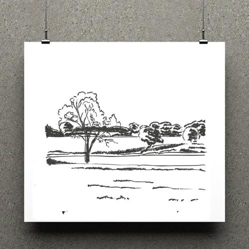 ZhuoAng landscape Scenery Clear Stamp / Scrapbook Rubber Stamp / Craft Clear Stamp Card / Seamless Stamp