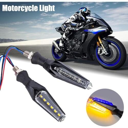 1Pair Universal Motorcycle Double-Sided 10 LED Turn Signal Indicator Light Lamp Accessory