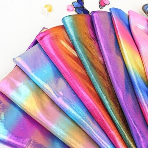150cm*100cm Gradient hot stamping cloth laser fabric stage costume fabric shiny decorative background color holographic fabric