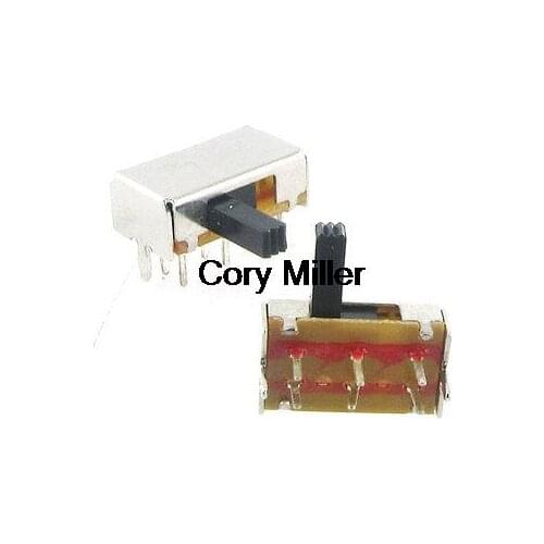 2 Position 2P2T DPDT Panel Mini Vertical Slide Switch 6 Pin Right Angle