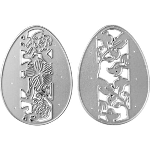 2pcs/set Hollow Flower Eggs Metal Cutting Dies Stencil Scrapbooking DIY Album H58C