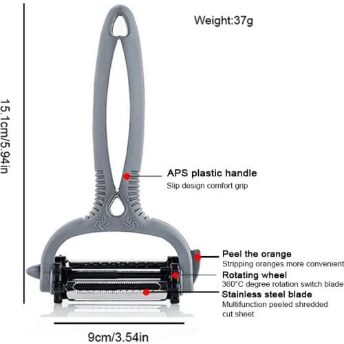 360 Gradi Rotary Peeler di Verdure Cavolo Grattugia Affettatrice di Patate Taglierina della Frutta della Lama di Cucina Gadget