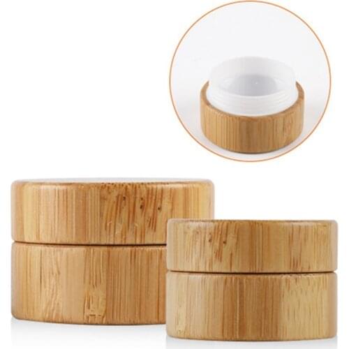 5g 10g Bamboo Bottle Cream Jar Nail Art Mask Cream Refillable Empty Cosmetic Makeup Container Bottle