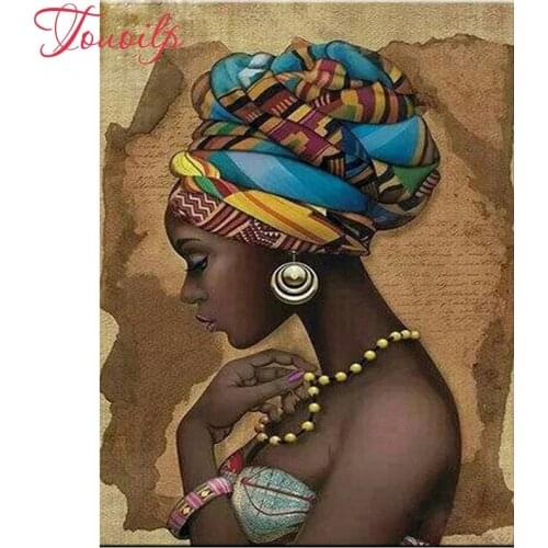 Diamond Embroidery African woman beauty DIY 5D Diamond Painting 3d Cross Stitch kits Needlework Full Rhinestones Home Decoration