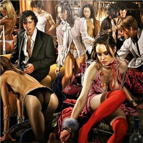 Beibehang Custom European People Oil Painting wallpaper Bar night club KTV decoration wall painting living room bedroom decor