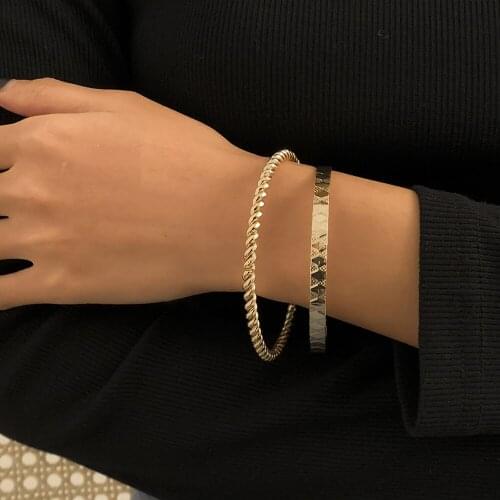 Fashion Rope Chain Bracelets for Women Bohemian Gold Silver Color Cuff Bangle Bracelets Set On Hand Female Party Jewelry Gift