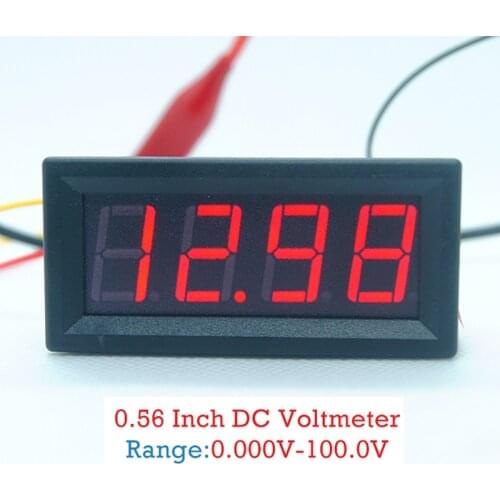 0.36/0.56 0-100V 4 Bit 3wires Digital Voltmeter Red LED Voltage Meter Panel Display