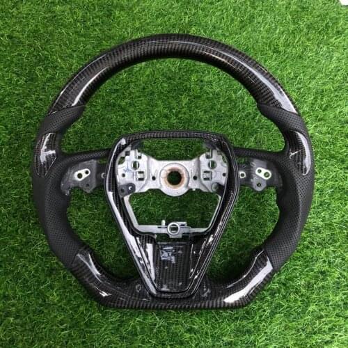 Cuatomized Leather Carbon Fiber Racing Steering Wheel For Toyota Avalon 2018-2020