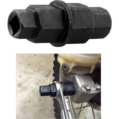 Motorcycle Front Rear Wheel Axle Hex Spindle Driver Remover Motorcycle Axle Tool, 17mm, 19mm, 22mm, 24mm