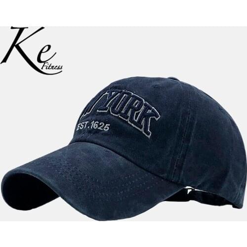 KE Cross-border summer womens baseball hat washed cotton embroidery NEW YORK sunshade hat Korean male fishing duck tongue hat