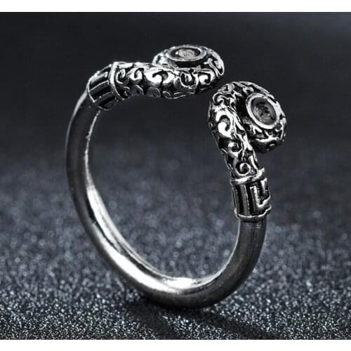 Vintage The Monkey King Ring for Men Women Journey to the West Retro Adjustable Unisex Female Curse Rings Opening Gift Cocktail