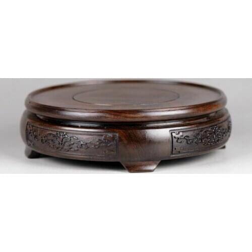 Round wood Display pedestal stand For vase bottle teapot incense burner Base