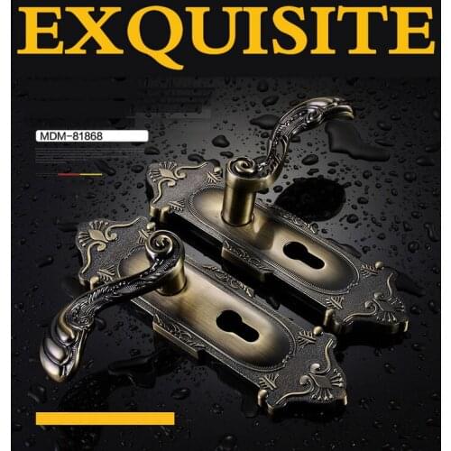 M-81868 Bronze, European Door Lock, Metal Alloy, Wooden Door Lock, Bedroom Lock, With Key