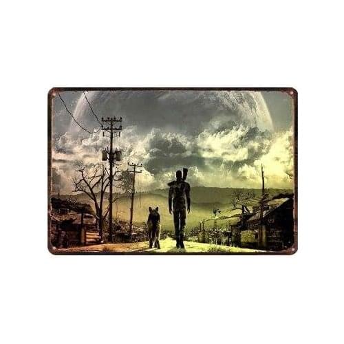 Fallout Vintage Style Metal Sign Iron Painting for Indoor & Outdoor Home Bar Coffee Kitchen Wall Decor 8 X 12 Inch