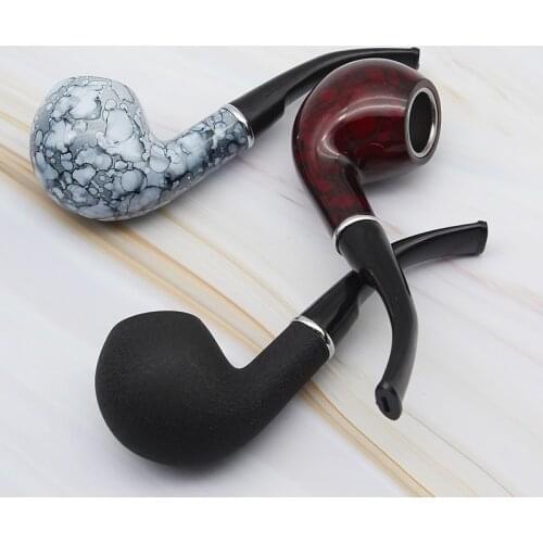 Resin Smoking Tobacco Pipe Set Classic Wooden Tobacco Herb Grinder Pipe Smoking Chimney Filter Gift for Smoke Accessories