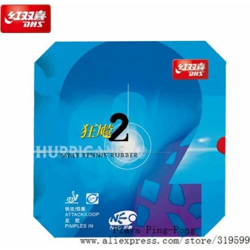 DHS NEO Hurricane 2 (Attack / Loop) Pips-In Table Tennis (PingPong) Rubber With Sponge