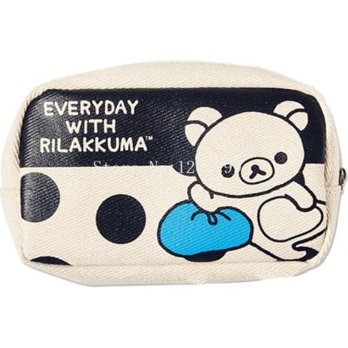New Fashion Rilakkuma Girls Kids Canvas Cosmetic Bags Cases For Children Gifts