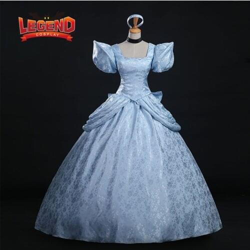 Princess dress customized Classic princess blue ball gown dress cosplay costume adult Women Halloween princess costumes dress