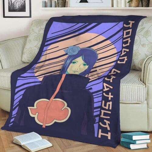 Akatsuki Konan 3D Print Plush Blanket Throw On Sofa Home Decor Soft Warmth Washable Nap Blanket Dropshipping