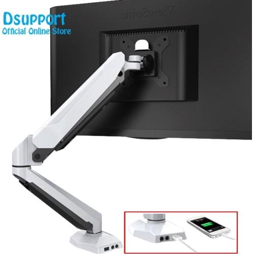 Full Motion Desktop monitor Holder Display Mount Bracket With Audio and USB Port for 15-27 inch display