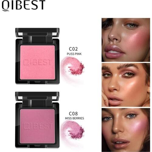 QIBEST Blush Bronzer Maquiagem Face Pigment Cute Blusher Powder 8 Colors Cosmetics Face Contour Brighten Matte Blush Palette