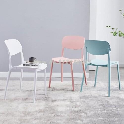 Nordic food household plastic modern minimalist restaurant macarons negotiating desk stool backrest net red makeup chair