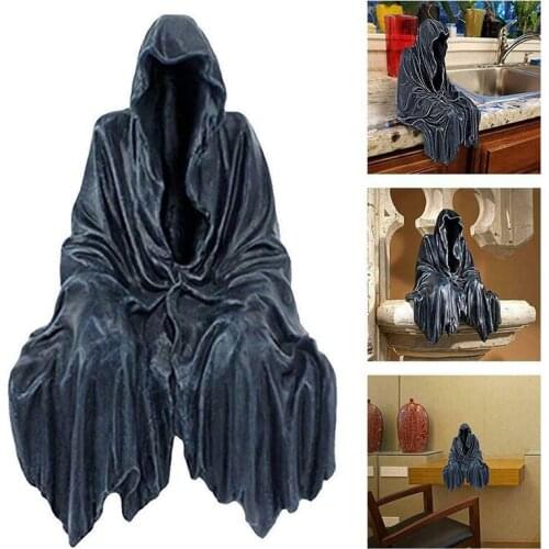 1pc American Gothic Dark Style Reaper Resin Ornament Shelf Sitting Statue Decoration Crafts Home Decor Figurines