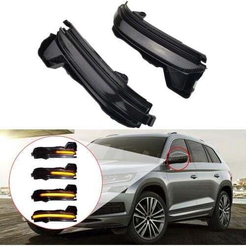 LED Turn Signal Light Rearview Mirror Dynamic Flasher Sequential Indicator Blinker For Skoda Kodiaq 2016 2017 2018 2019 2020