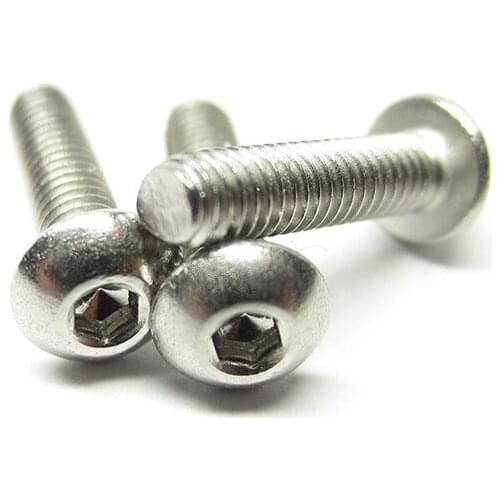 100pcs Hex Head Socket machine Screws Round Bolt 304 Stainless Steel M3*(4/5/6/8/10/12/14/16/18/20/22/25/30) mm