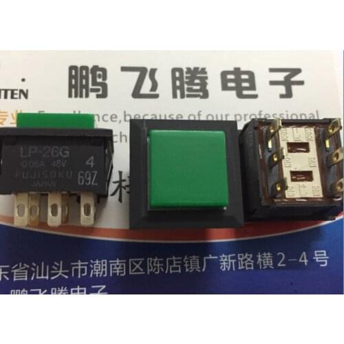 1PCS Japan FUJISOKU LP-26G touch switch 0.05A48V square reset button button straight into 6 feet