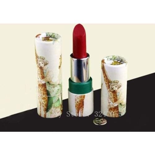 10/30/50pcs Paper Yellow Giraffe Girl Round Empty Lipstick Tube 12.1mm Lip Balm Container Cosmetics Refillable Lipstick Shell