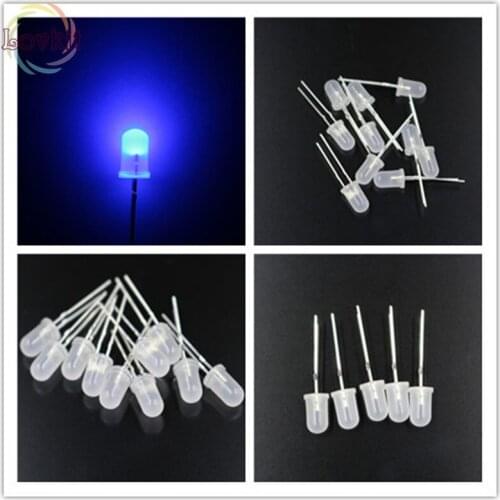 1000pcs 5MM Round Top Diffused Blue Leds Urtal Bright Bulb Light F5MM Emitting Diodes Electronic Components Wholesale Retail
