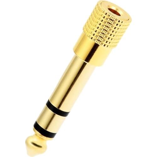 2 Piece 6.35mm Jack to 3.5mm Male to Female Plug Connector Headphone Amplifier Audio Adapter Microphone AUX 6.3 3.5 mm Converter