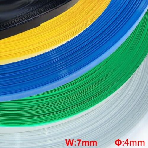 20M Blue Clear Black 7mm Width 4mm Diameter Insulation Capacitor Battery Pack Protective Casing PVC Heat Shrink Shrinkable Tube