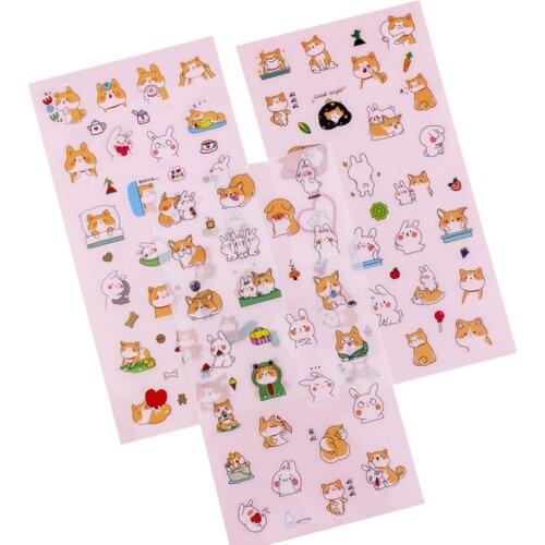20Packs/lot Cute Korean Cartoon Small Fresh Tansparent paper decoration sticker DIY handmade diary album scrapbooking sticker